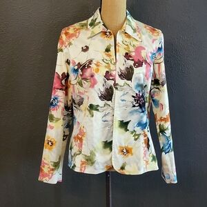 Coldwater Creek Artistic Floral Blazer - Multicolor